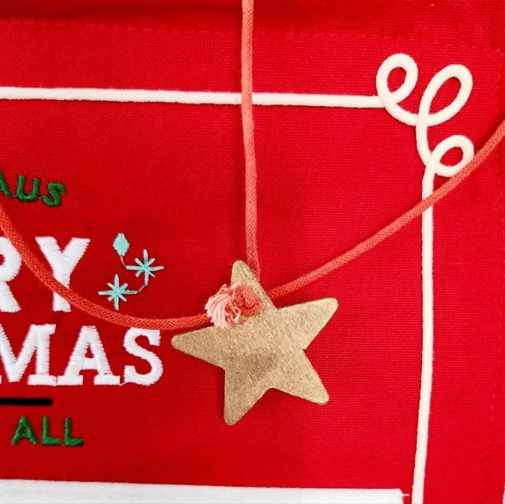 Merry Christmas Red Advent Calendar Wall Hanging